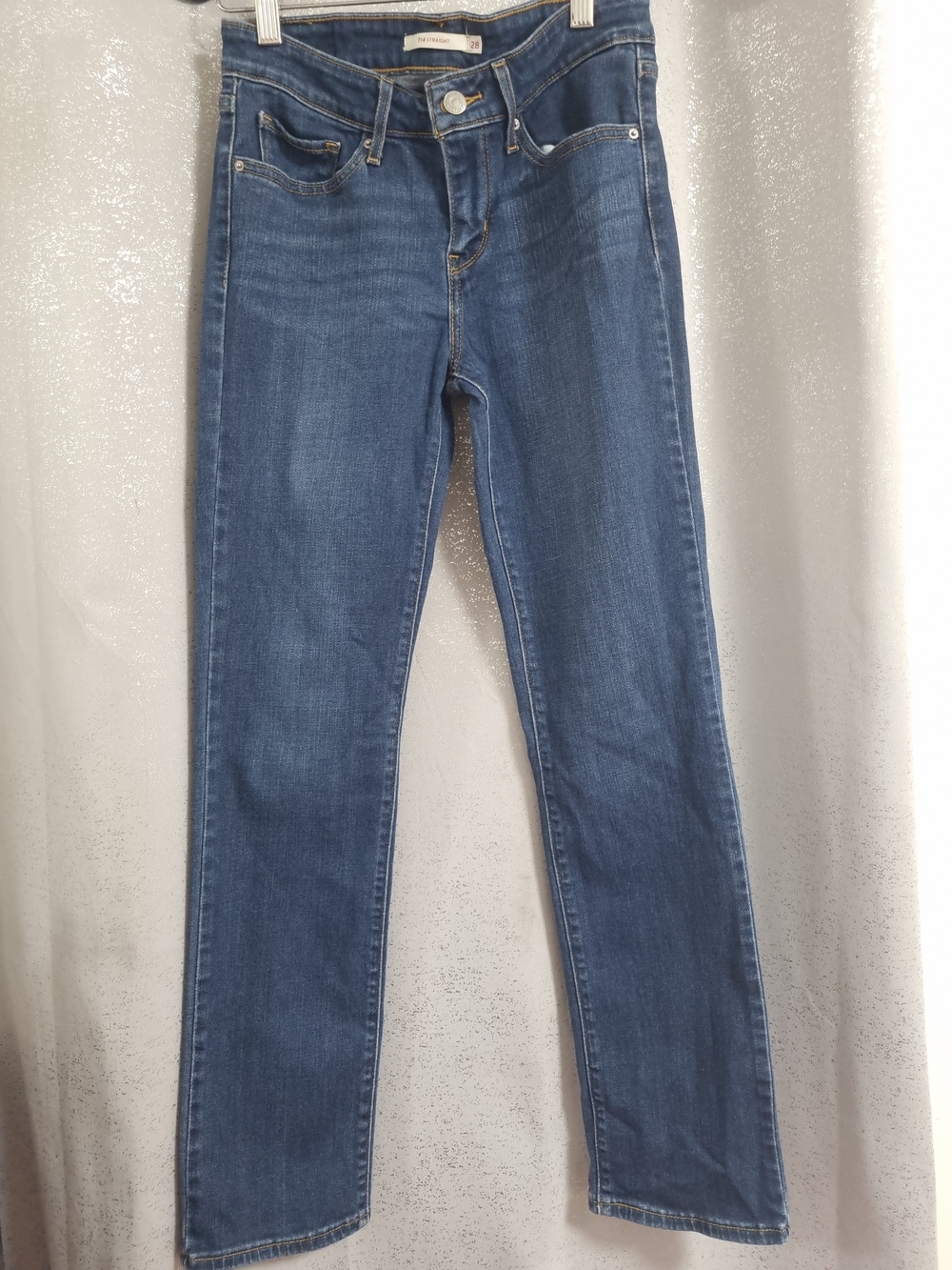 Levi's 714 Straight Jeans Women's 28 Medium Wash Stretch Denim Classic Fit